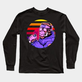 Aesthetic Monkey Full Red Moon Long Sleeve T-Shirt